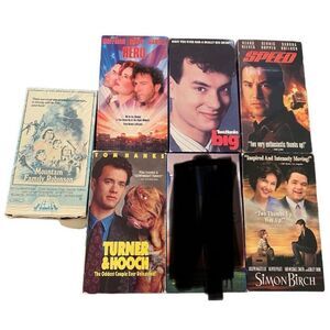 Lot of 6 VHS Tapes Speed Turner & Hooch Vintage Movies 80s 90s Y2K Family Kids E